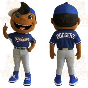 Blue Gray Baseball Player Mascot Costume