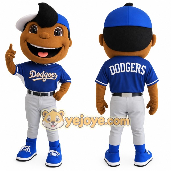 Blue Gray Baseball Player Mascot Costume