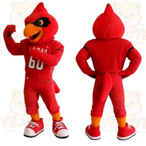 Red Orange Cardinal Bird Mascot Costume