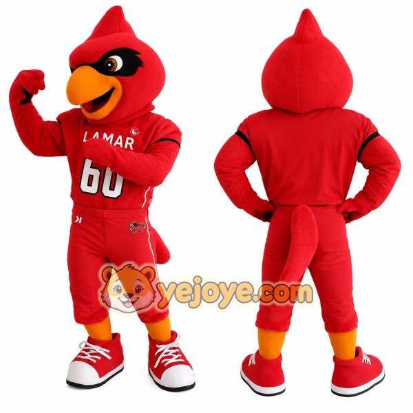 Red Orange Cardinal Bird Mascot Costume