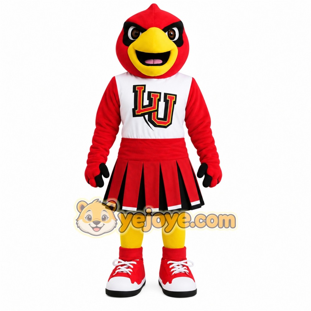 Red Yellow Cardinal Cheerleader Mascot Costume Red Yellow Cardinal Cheerleader Mascot Costume
