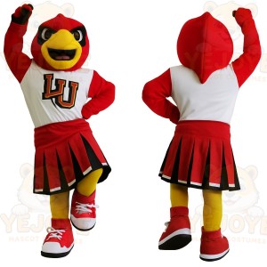 Red Yellow Cardinal Cheerleader Mascot Costume