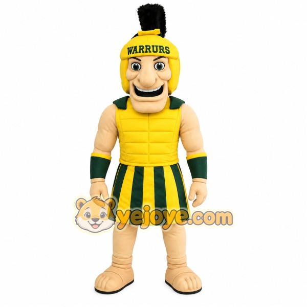 Yellow Green Warrior Mascot Costume