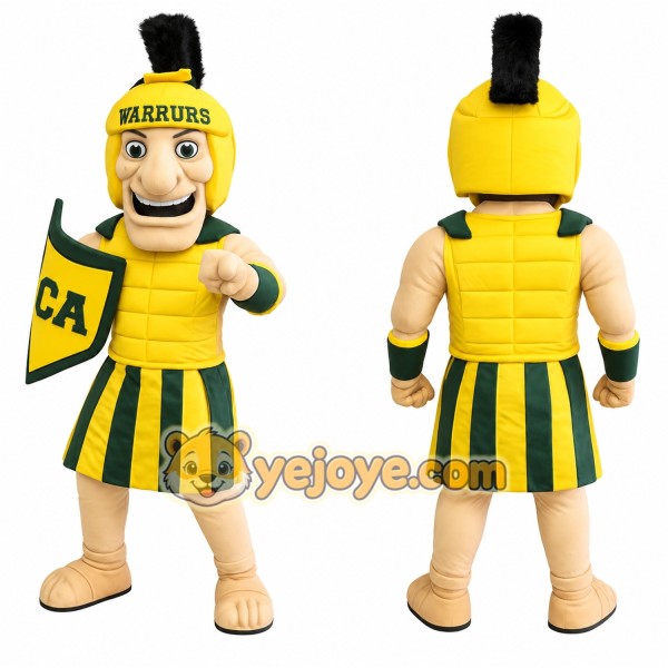 Yellow Green Warrior Mascot Costume