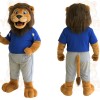 Brown Blue Gray Lion Mascot Costume