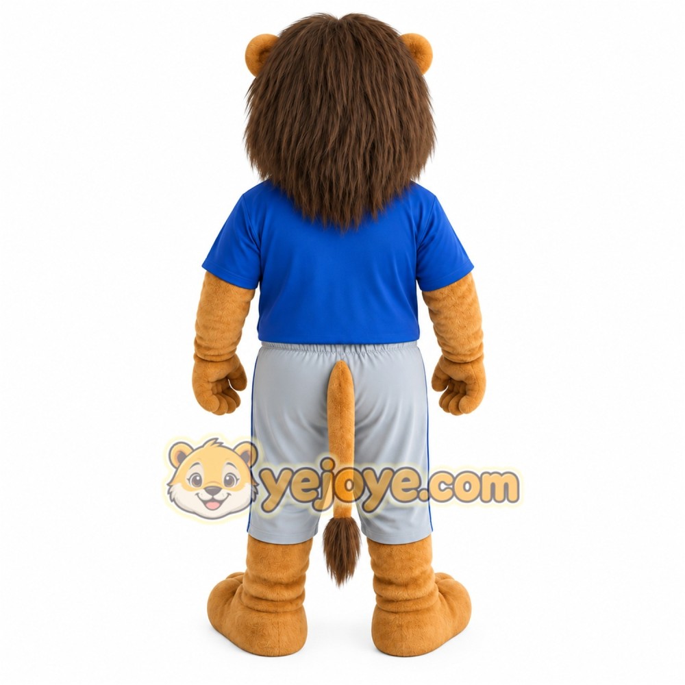 Brown Blue Gray Lion Mascot Costume Brown Blue Gray Lion Mascot Costume