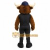 Brown Black Bull Baseball Mascot Costume Brown Black Bull Baseball Mascot Costume