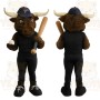Brown Black Bull Baseball Mascot Costume