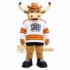 Brown White Longhorn Bull Mascot Costume Brown White Longhorn Bull Mascot Costume
