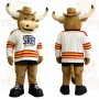 Brown White Longhorn Bull Mascot Costume
