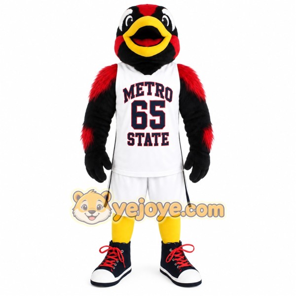 Black Red Yellow Roadrunner Mascot Costume