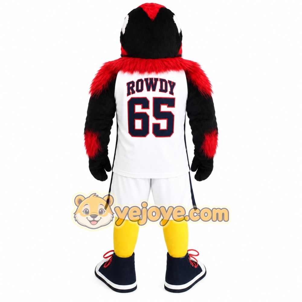 Black Red Yellow Roadrunner Mascot Costume Black Red Yellow Roadrunner Mascot Costume