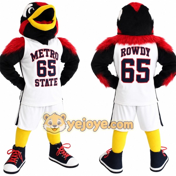 Black Red Yellow Roadrunner Mascot Costume