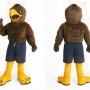 Brown Yellow Eagle Mascot Costume