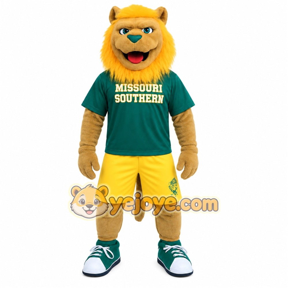 Green Yellow Lion Mascot Costume Green Yellow Lion Mascot Costume