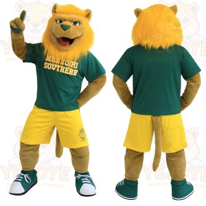 Green Yellow Lion Mascot Costume