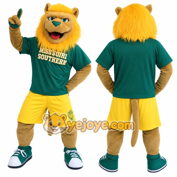 Green Yellow Lion Mascot Costume