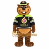 Brown Black Green Beaver Mascot Costume