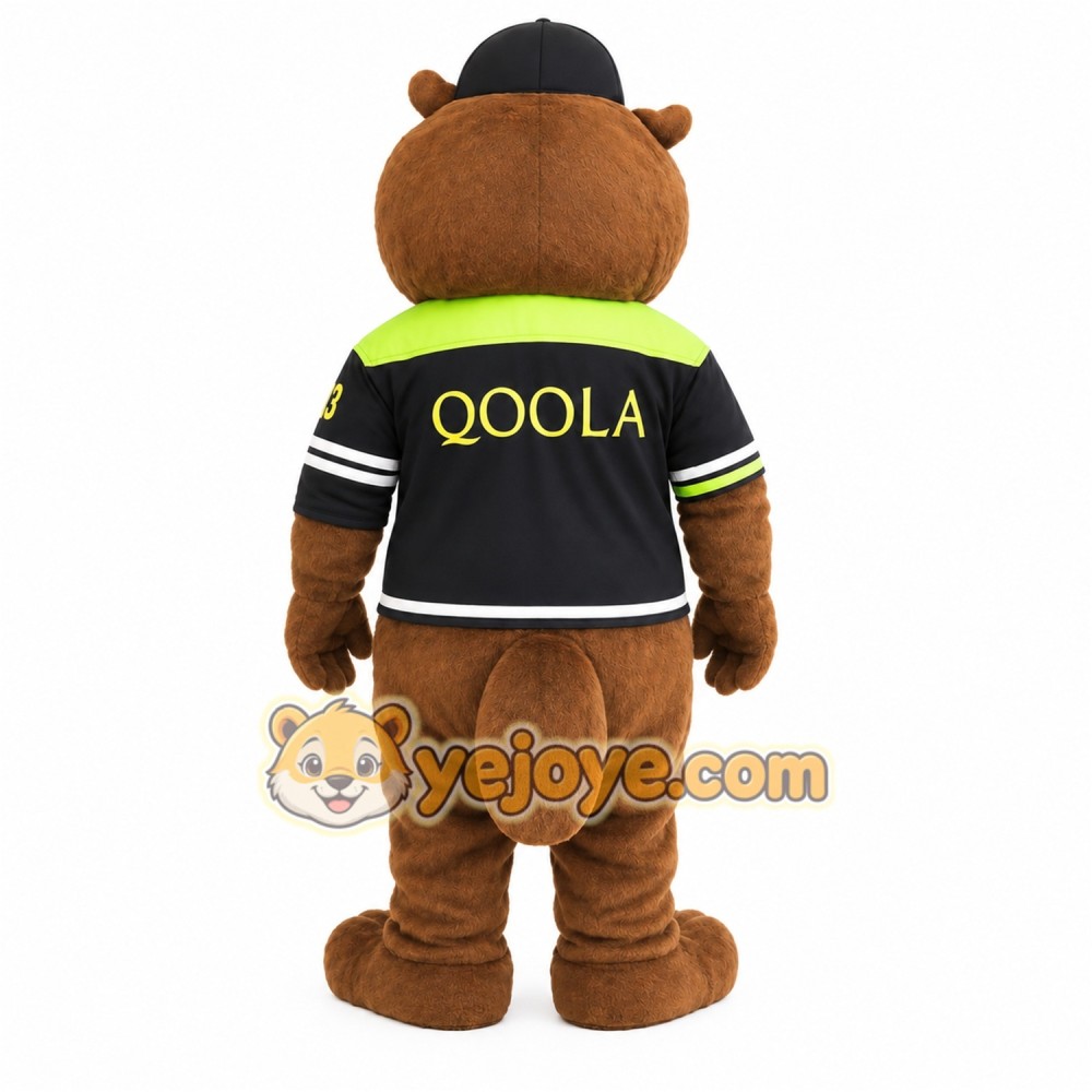 Brown Black Green Beaver Mascot Costume