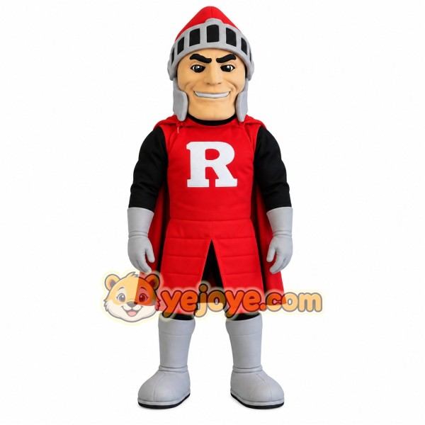 Red Gray Armored Knight Mascot Costume