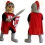 Red Gray Armored Knight Mascot Costume