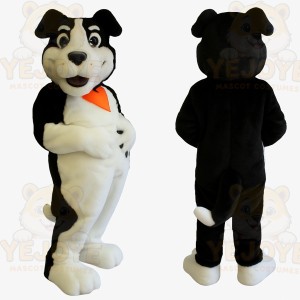 Black White Dog With Orange Bandana Mascot Costume
