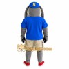 Gray Blue Beige Sports Dog Mascot Costume