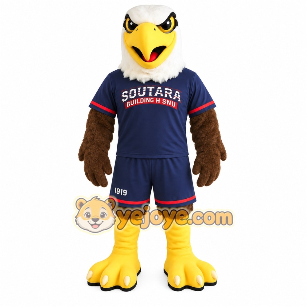 Navy White Yellow Eagle Mascot Costume Navy White Yellow Eagle Mascot Costume