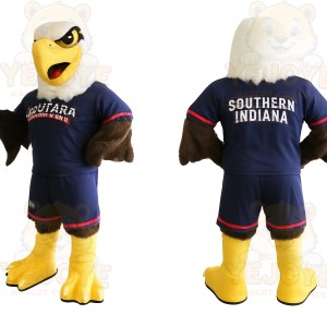 Navy White Yellow Eagle Mascot Costume