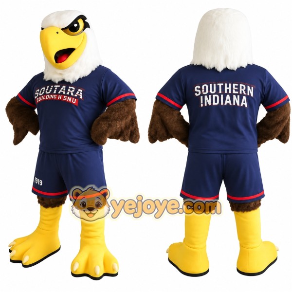 Navy White Yellow Eagle Mascot Costume