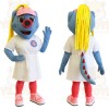 Blue Yellow Dinosaur Mascot Costume