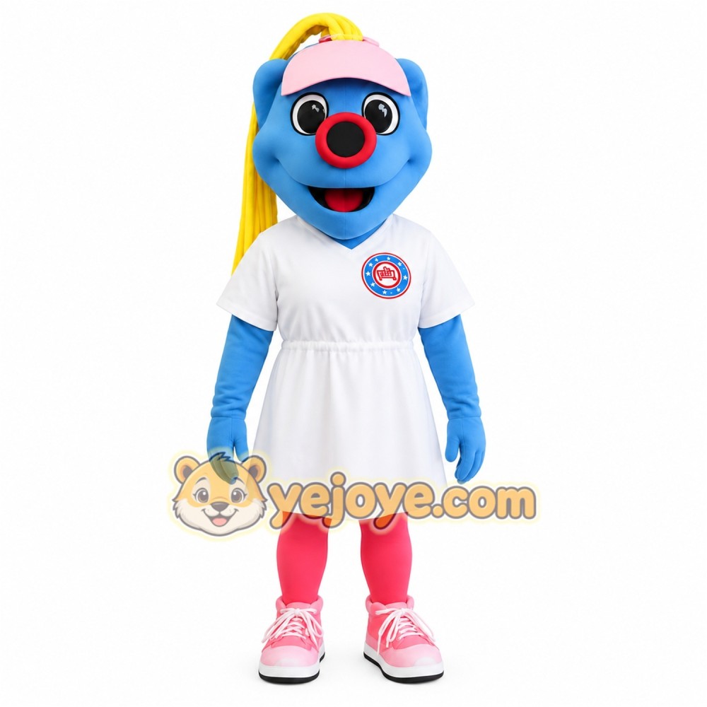 Blue Yellow Dinosaur Mascot Costume Blue Yellow Dinosaur Mascot Costume