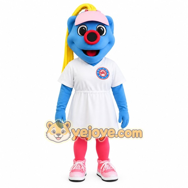 Blue Yellow Dinosaur Mascot Costume Blue Yellow Dinosaur Mascot Costume