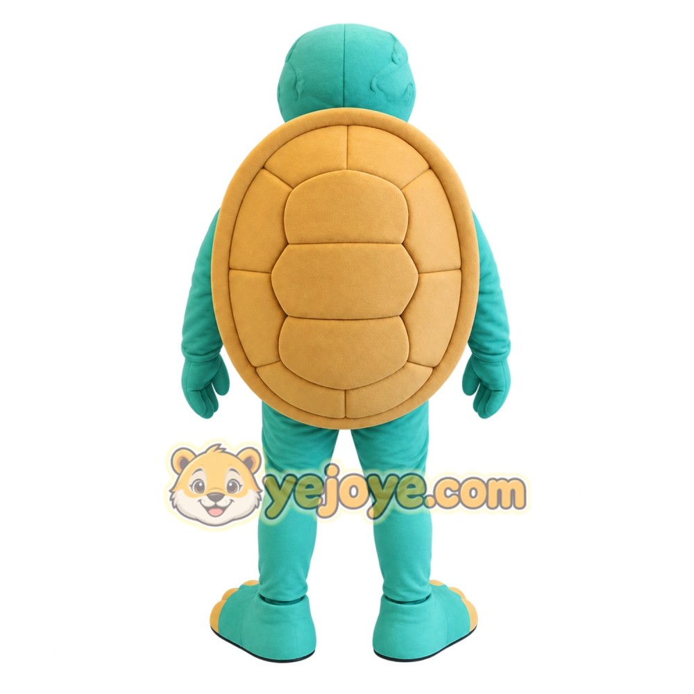 Teal Yellow Turtle Mascot Costume Teal Yellow Turtle Mascot Costume