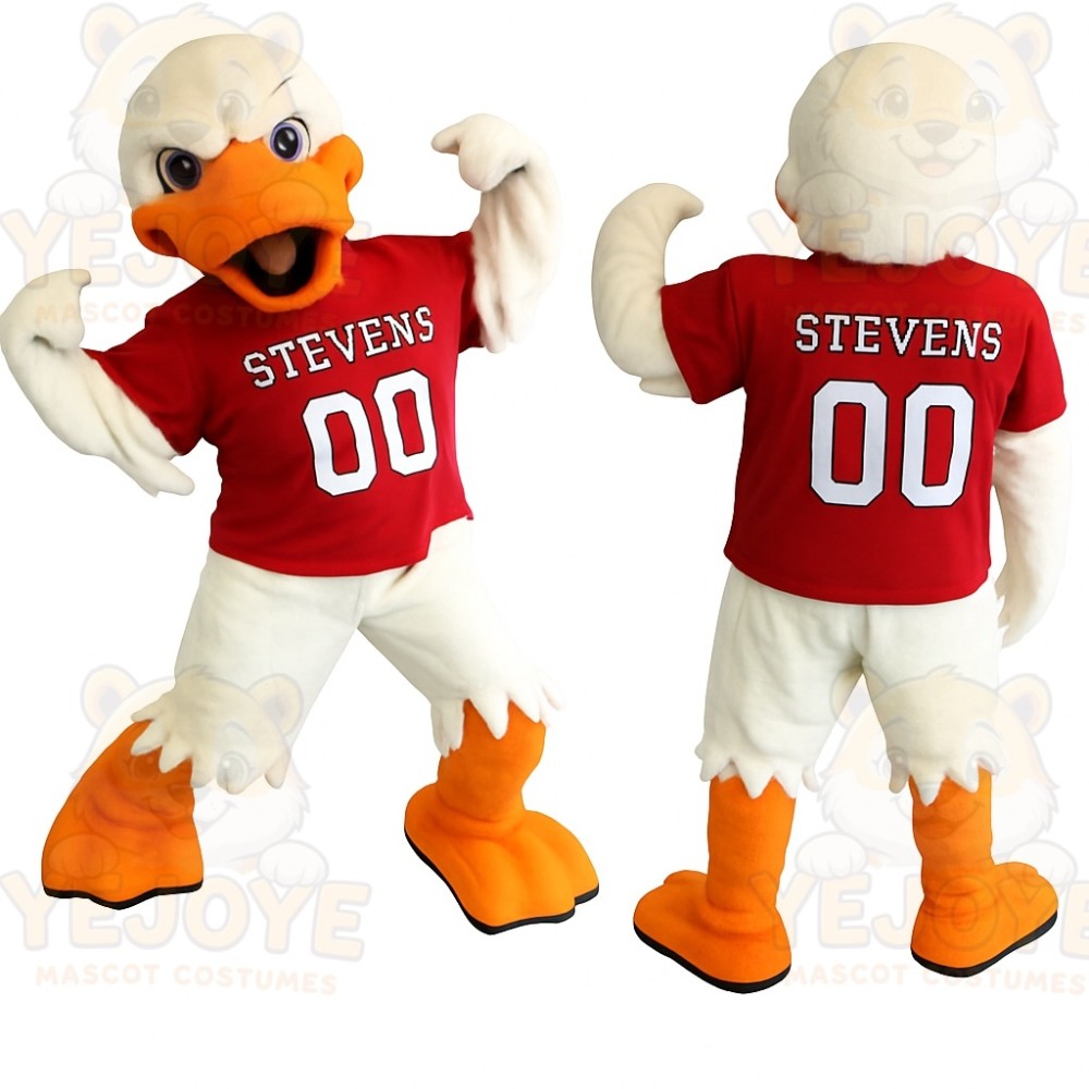 White Orange Red Duck Mascot Costume