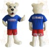 White Blue Red Bulldog Mascot Costume