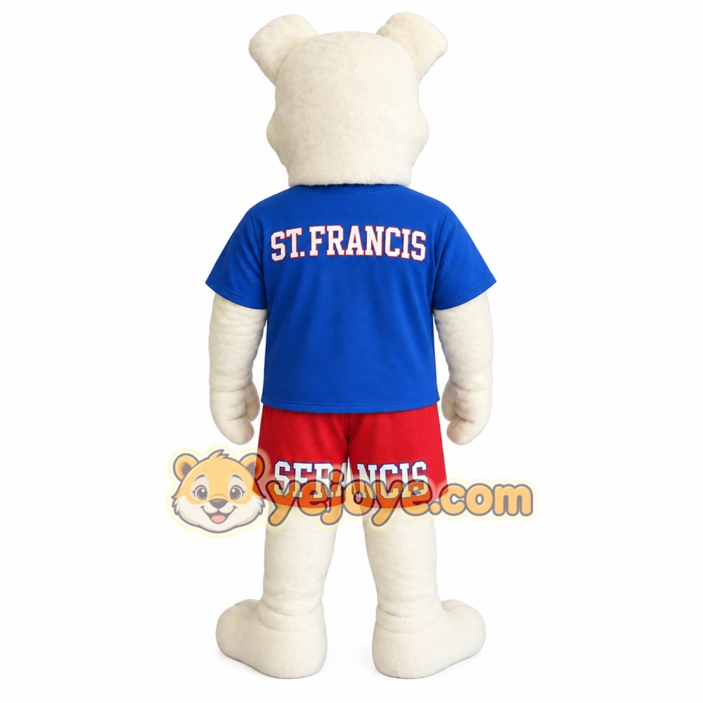 White Blue Red Bulldog Mascot Costume White Blue Red Bulldog Mascot Costume