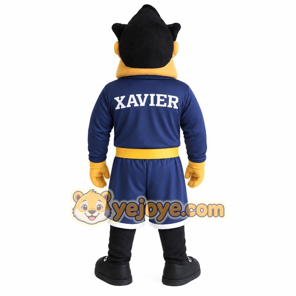 Navy Yellow Superhero Man Mascot Costume Navy Yellow Superhero Man Mascot Costume