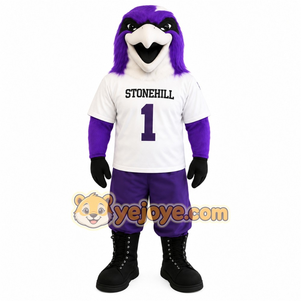 Purple White Eagle Mascot Costume Purple White Eagle Mascot Costume