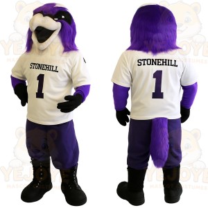 Purple White Eagle Mascot Costume