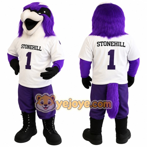 Purple White Eagle Mascot Costume