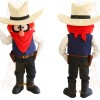 Cream Red Navy Cowboy Mascot Costume