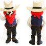 Cream Red Navy Cowboy Mascot Costume