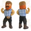 Orange Brown Bearded Lumberjack Mascot Costume