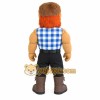 Orange Brown Bearded Lumberjack Mascot Costume