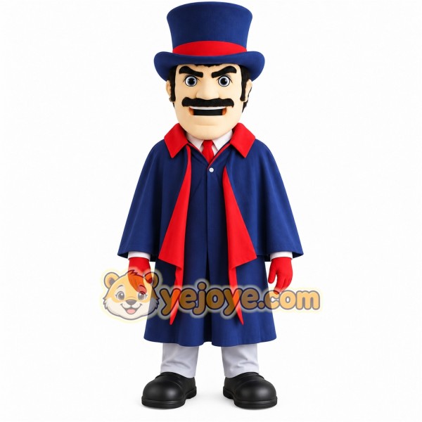 Navy Red Gentleman Mascot Costume