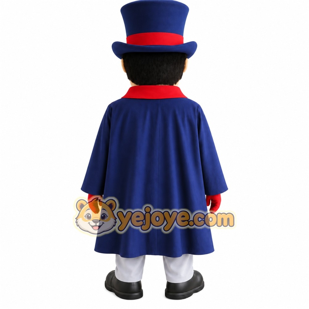 Navy Red Gentleman Mascot Costume Navy Red Gentleman Mascot Costume