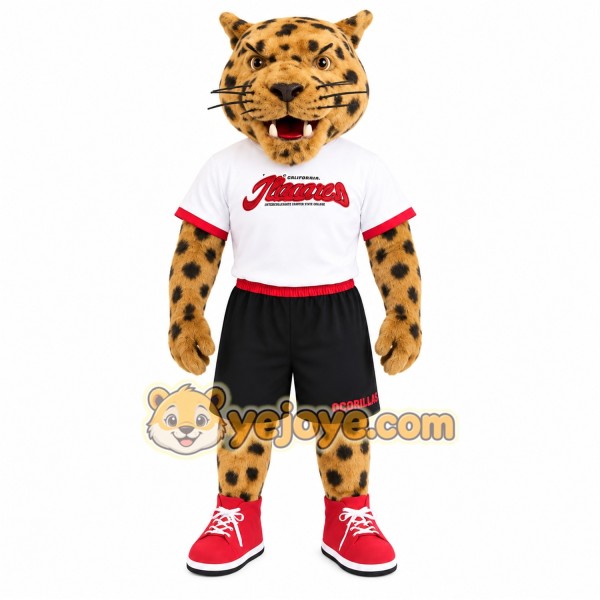 Tan Black Spotted Leopard Mascot Costume