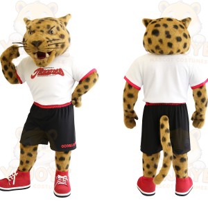 Tan Black Spotted Leopard Mascot Costume