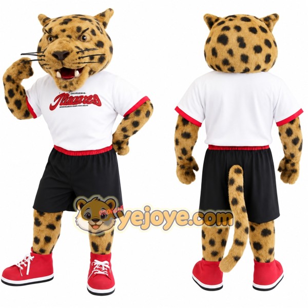 Tan Black Spotted Leopard Mascot Costume